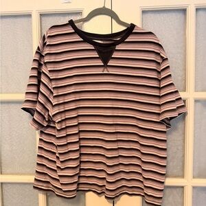 BDG Pink and Black Striped Tee